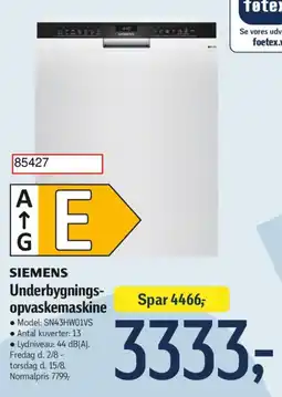 Føtex Underbygnings- opvaskemaskine tilbud