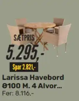 My Home Larissa Havebord 0100 M. 4 Alvor... tilbud