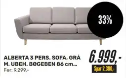 My Home ALBERTA 3 PERS. SOFA, GRÅ M. UBEH. BØGEBEN 86 cm... tilbud