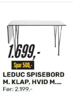 My Home LEDUC SPISEBORD M. KLAP, HVID M. tilbud