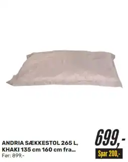 ANDRIA SÆKKESTOL 265 L, KHAKI 135 cm 160 cm fra...