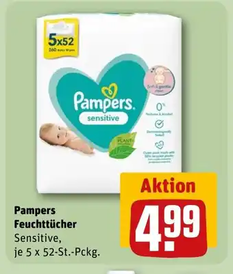 REWE Pampers Feuchttücher Sensitive, tilbud