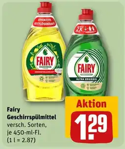 REWE DE Fairy Geschirrspülmittel versch. Sorten, tilbud
