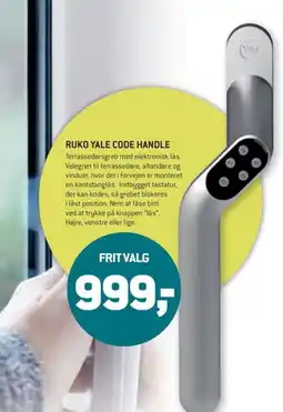 XL-BYG RUKO YALE CODE HANDLE tilbud