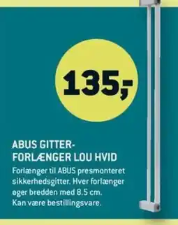 XL-BYG ABUS GITTER- FORLÆNGER LOU HVID tilbud