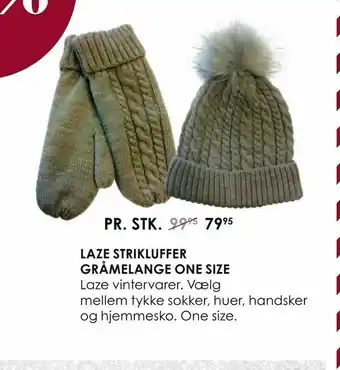 Matas Laze strikluffer grå melange one size tilbud