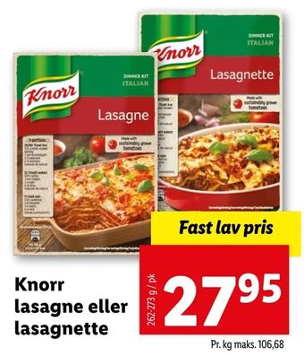 Let-Køb Knorr lasagne eller lasagnette tilbud