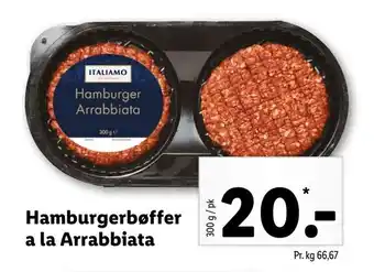 Hamburgerbøffer a la Arrabbiata