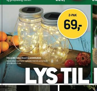 XL-BYG Veliline solcelle glaskrukke tilbud