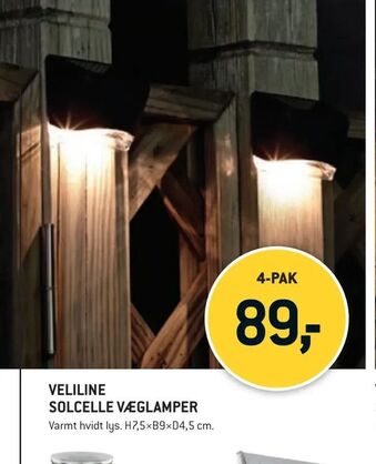 Veliline solcelle væglamper