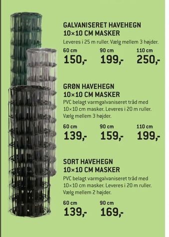Galvaniseret havehegn 10×10 cm masker
