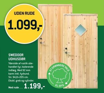 XL-BYG Swedoor udhusdør tilbud