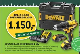 Dewalt kulløs xr boremaskine 18v