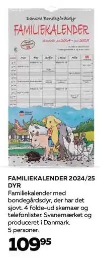 Bog & idé FAMILIEKALENDER 2024/25 DYR tilbud