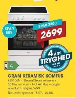 Punkt1 GRAM KERAMISK KOMFUR tilbud