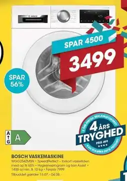 Punkt1 BOSCH VASKEMASKINE tilbud