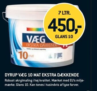 XL-BYG Dyrup væg 10 mat ekstra dækkende tilbud