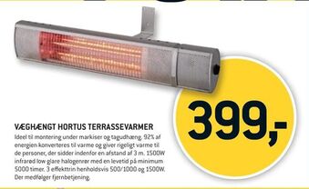 XL-BYG Væghængt hortus terrassevarmer tilbud