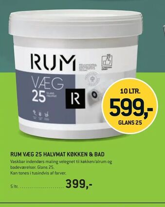 XL-BYG Rum væg 25 halvmat køkken & bad tilbud