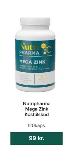 Helsemin Nutripharma Mega Zink Kosttilskud tilbud