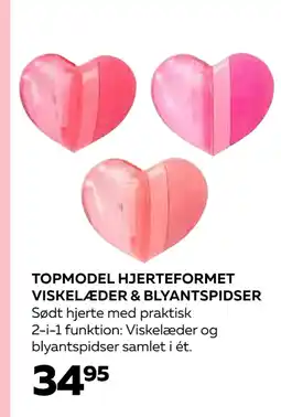 Bog & idé TOPMODEL HJERTEFORMET VISKELÆDER & BLYANTSPIDSER tilbud