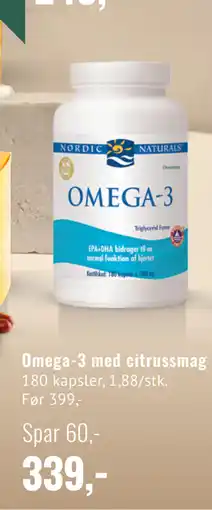 Helsam Omega-3 med citrussmag tilbud