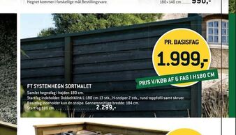 XL-BYG Ft systemhegn sortmalet tilbud