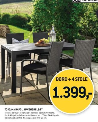 XL-BYG Toscana napoli havemøbelsæt tilbud