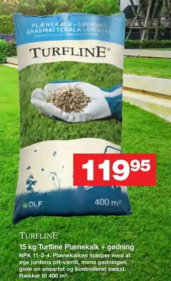 15 kg Turfline Plænekalk + gødning