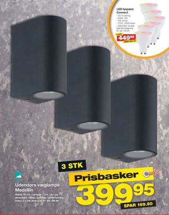 Bauhaus Udendørs væglampe Medellin tilbud