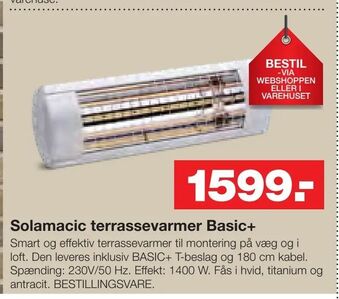 Bauhaus Solamacic terrassevarmer Basic+ tilbud