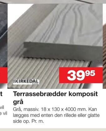 Bauhaus Terrassebrædder komposit grå tilbud
