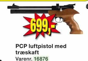PCP luftpistol med træskaft