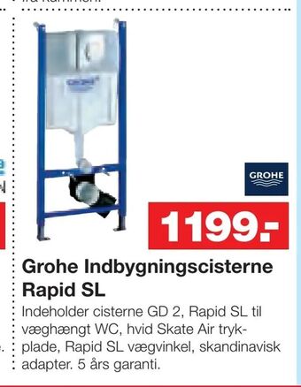 Bauhaus Grohe Indbygningscisterne Rapid SL tilbud