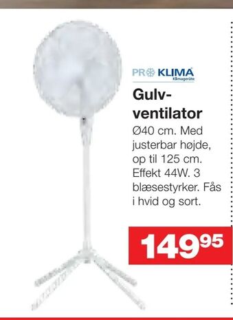 Bauhaus Gulvventilator tilbud