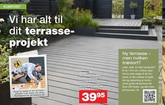 Bauhaus Terrassebrædder komposit sort tilbud