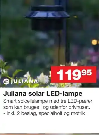 Bauhaus Juliana solar LED-lampe tilbud