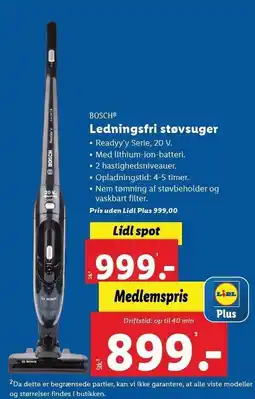 Lidl BOSCH Ledningsfri støvsuger tilbud
