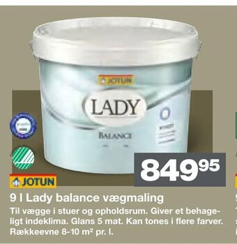 Bauhaus 9 l Lady balance vægmaling tilbud