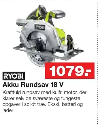 Bauhaus Akku Rundsav 18 V tilbud