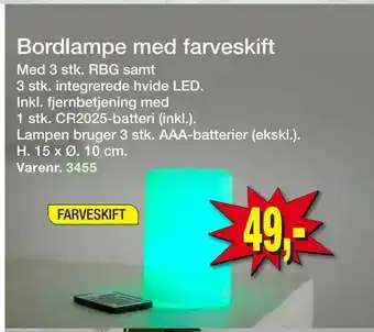 Harald Nyborg Bordlampe med farveskift tilbud