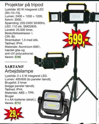 Harald Nyborg Projektør på tripod tilbud