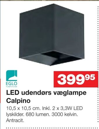 Bauhaus LED udendørs væglampe Calpino tilbud