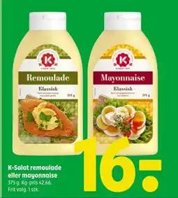 Coop 365 K-Salat remoulade eller mayonnaise tilbud