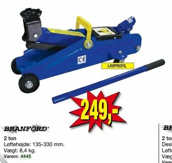 Harald Nyborg BRANFORD - Garage donkraft 2 ton tilbud