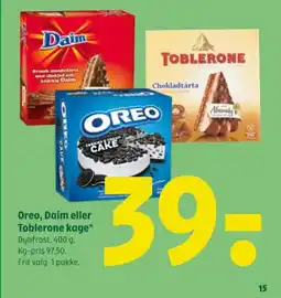Coop 365 Oreo, Daim eller Toblerone kage* tilbud
