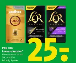 Coop 365 L'OR eller Lavazza kapsler tilbud