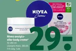 Coop 365 Nivea ansigts- eller body creme* 50-250 ml. tilbud