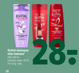 Coop 365 Elvital shampoo eller balsam* tilbud