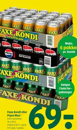 Coop 365 Faxe Kondi eller Pepsi Max* tilbud